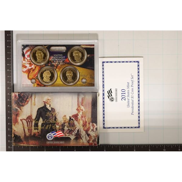 2010 US PRESIDENTIAL DOLLAR 4 COIN PF SET IN BOX &