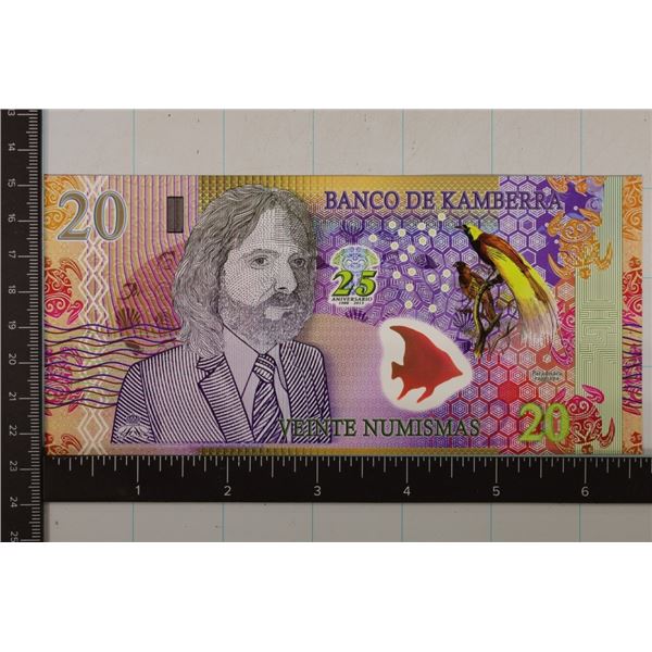 2013 POLYMER BANK OF KAMBERRA 20 NUMISMAS CU