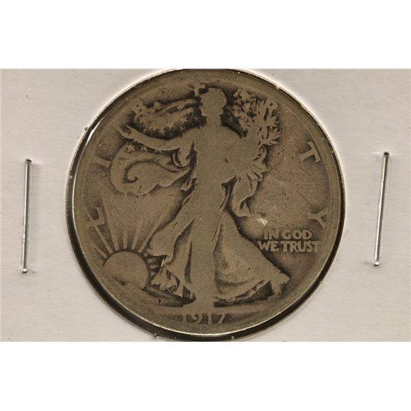 1917-D REVERSE SILVER WALKING LIBERTY HALF DOLLAR