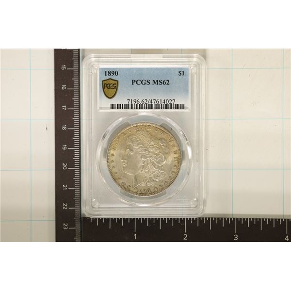 1890 MORGAN SILVER DOLLAR PCGS MS62