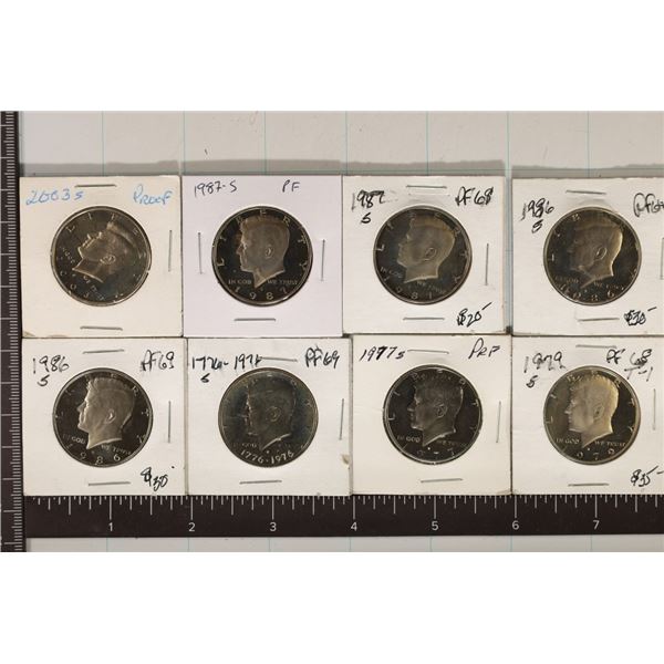 8-PROOF KENNEDY HALF DOLLARS: 2003-S, 2-1987-S,