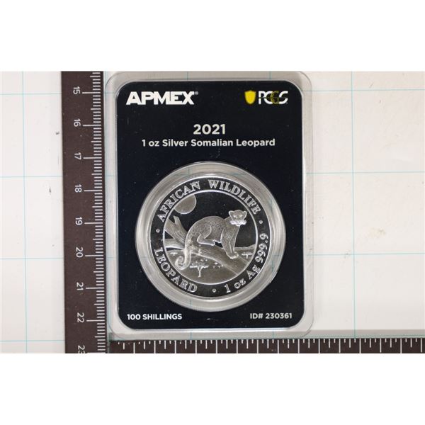 2021 SOMALI 1 OZ. 999.9 PF SILVER 100 SHILLINGS
