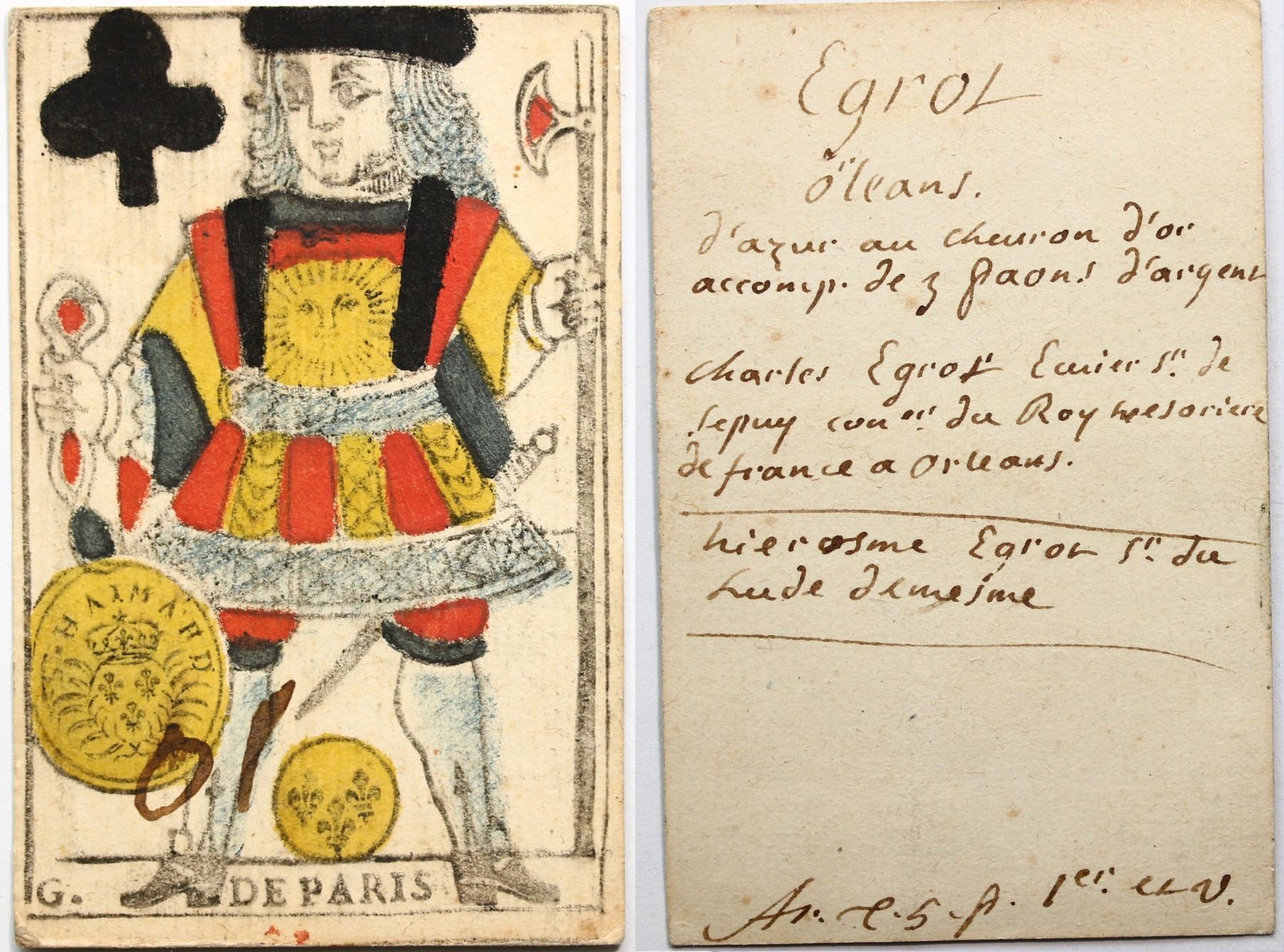French Colonial Issue Playing Card; Jacks of Clubs with French Hand ...