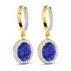Image 3 : 14KT Yellow Gold 2.18ctw Tanzanite and Diamond Earrings