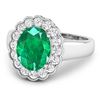 Image 2 : 14KT White Gold 2.03ctw Zambian Emerald and Diamond Ring