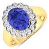 Image 1 : 14KT Yellow Gold 2.21ctw Tanzanite and Diamond Ring