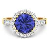 Image 3 : 14KT Yellow Gold 2.57ctw Tanzanite and Diamond Ring
