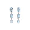 Plated Rhodium 5.25ctw Blue Topaz Earrings