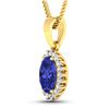 Image 2 : 14KT Yellow Gold 1.15ctw Tanzanite and Diamond Pendant