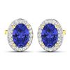 Image 2 : 14KT Yellow Gold 1.24ctw Tanzanite and Diamond Earrings