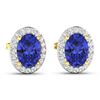 Image 3 : 14KT Yellow Gold 1.24ctw Tanzanite and Diamond Earrings