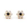 Plated 18KT Yellow Gold 0.32cts Sapphires and Diamond Earrings
