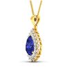 Image 2 : 14KT Yellow Gold 3.25ctw Tanzanite and Diamond Pendant