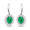 Image 2 : 14KT White Gold 3.06ctw Zambian Emerald and Diamond Earrings