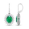 Image 4 : 14KT White Gold 3.06ctw Zambian Emerald and Diamond Earrings