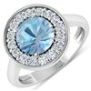 14KT White Gold 1.9ct Aquamarine and Diamond Ring