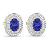 Image 3 : 14KT Yellow Gold 1.24ctw Tanzanite and Diamond Earrings