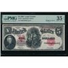 1907 $5 Legal Tender Note PMG 35EPQ