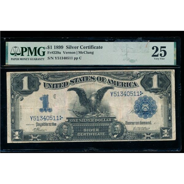 1899 $1 Black Eagle Silver Certificate PMG 25