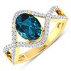 14KT Yellow Gold 1.1ctw London Blue Topaz and Diamond Ring