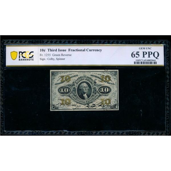 10 Cent Third Issue Fractional PCGS 65PPQ