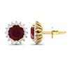 Image 4 : 14KT Yellow Gold 2.1ctw Ruby and Diamond Earrings