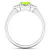 Image 4 : 14KT White Gold 1.05ctw Peridot and Diamond Ring