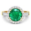 Image 3 : 14KT Yellow Gold 2.75ctw Zambian Emerald and Diamond Ring