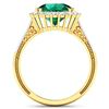 Image 4 : 14KT Yellow Gold 2.75ctw Zambian Emerald and Diamond Ring