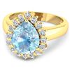 Image 3 : 14KT Yellow Gold 2.3ct Aquamarine and Diamond Ring