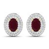 Image 1 : 14KT Yellow Gold 1.12ctw Ruby and Diamond Earrings