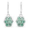 Image 1 : Rhodium Plated 2.48ctw Emerald and White Zircon Earrings