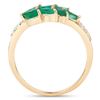 Image 2 : 14KT Yellow Gold 0.68ctw Zambian Emerald and White Diamond Ring