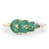 Image 3 : 14KT Yellow Gold 0.68ctw Zambian Emerald and White Diamond Ring