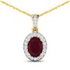 14KT Yellow Gold 1.50ct Ruby and Diamond Pendant with Chain