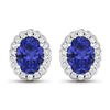 14KT White Gold 1.24ctw Tanzanite and Diamond Earrings