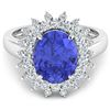 14KT White Gold 3.43ct Tanzanite and Diamond Ring