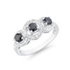Image 1 : 14KT White Gold 1.27ctw Black Diamond Ring