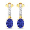 14KT Yellow Gold 1.24ctw Tanzanite and Diamond Earrings