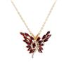Plated 18KT Yellow Gold 3.44cts Garnet and Diamond Necklace
