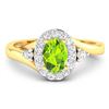 Image 3 : 14KT Yellow Gold 0.63ctw Peridot and Diamond Ring