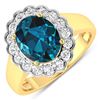 14KT Yellow Gold 2.7ctw London Blue Topaz and Diamond Ring