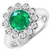 14KT White Gold 1.8ctw Zambian Emerald and Diamond Ring