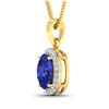 Image 2 : 14KT Yellow Gold 1.6ctw Tanzanite and Diamond Pendant
