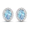 14KT White Gold 1.02ctw Aquamarine and Diamond Earrings