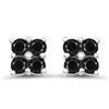 Plated 18KT White Gold 1.04ctw Black Sapphire Earrings