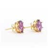 Image 2 : Plated 18KT Yellow Gold 4.25ctw Amethyst Earrings