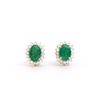 14KT Yellow Gold 1.50ctw Emerald and Diamond Earrings