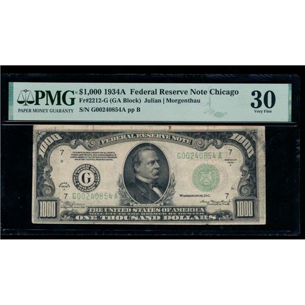 1934A $1000 Chicago FRN PMG 30