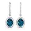14KT White Gold 2.2ctw London Blue Topaz and Diamond Earrings